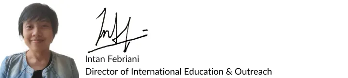 Intan Ferbriani signature, Director of International Education & Outreach